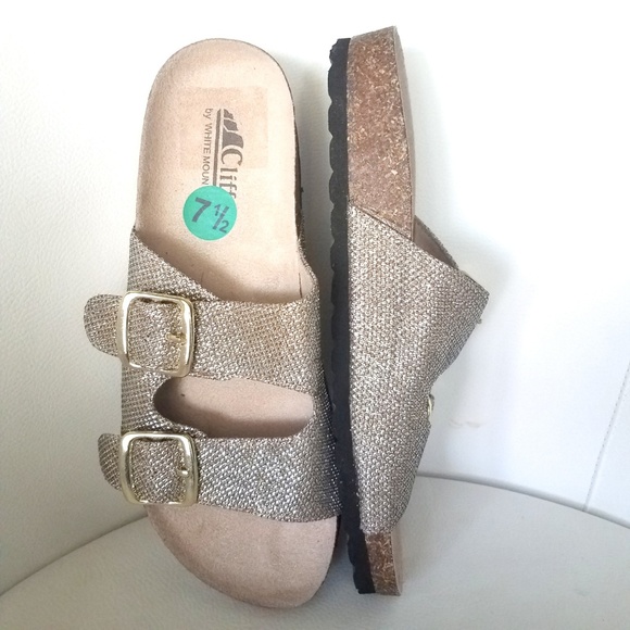 white mountain gold sandals